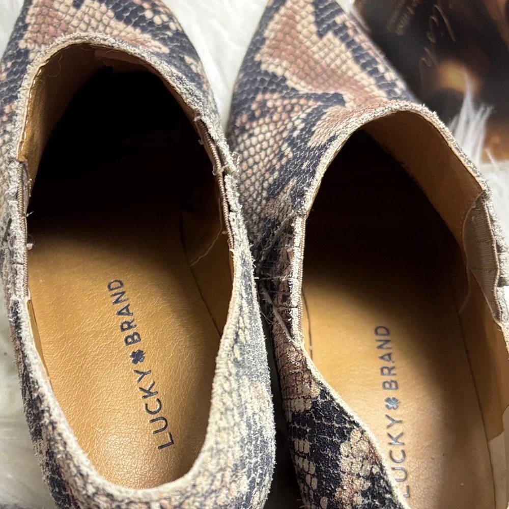 Lucky Brand Women’s Tresee Snake Print Low Ankle Bootie Sz 7.5 - Picture 7 of 7